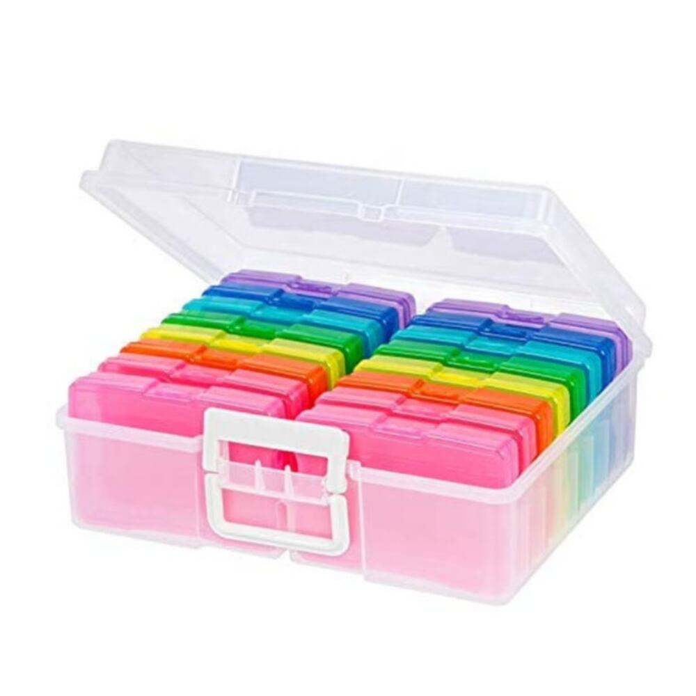 New LG Clear Photo/Craft Keeper (16) Multi-Colored 4" x 6" Boxes In LG Case